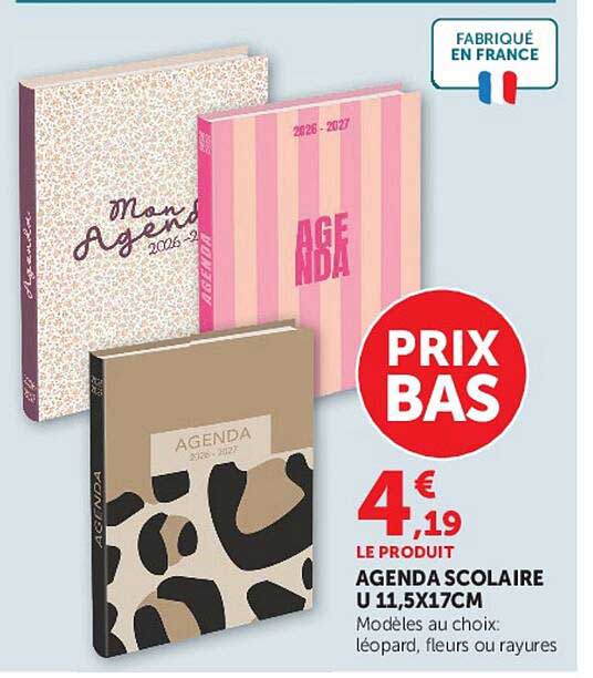 AGENDA SCOLAIRE U 11,5X17CM