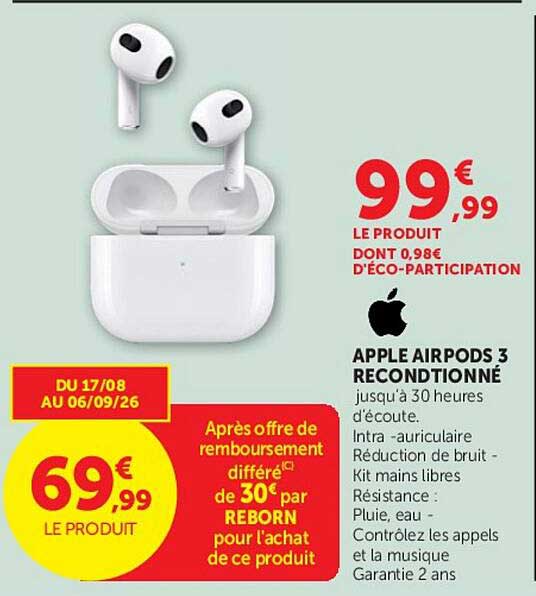 APPLE AIRPODS 3 RECONDITIONNÉ