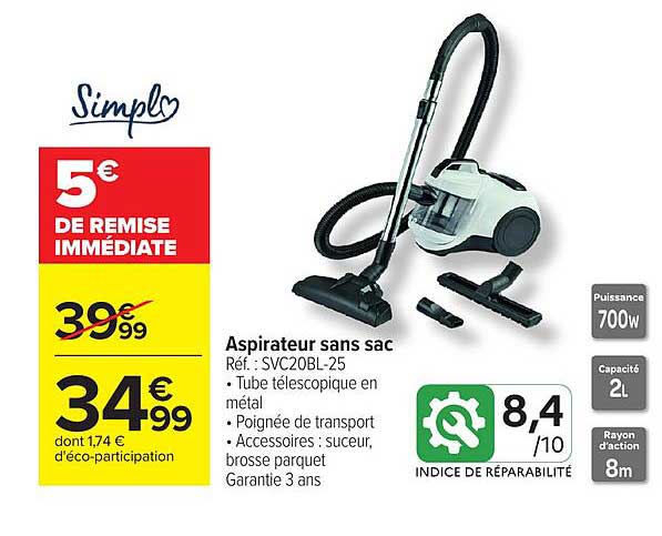 Aspirateur sans sac