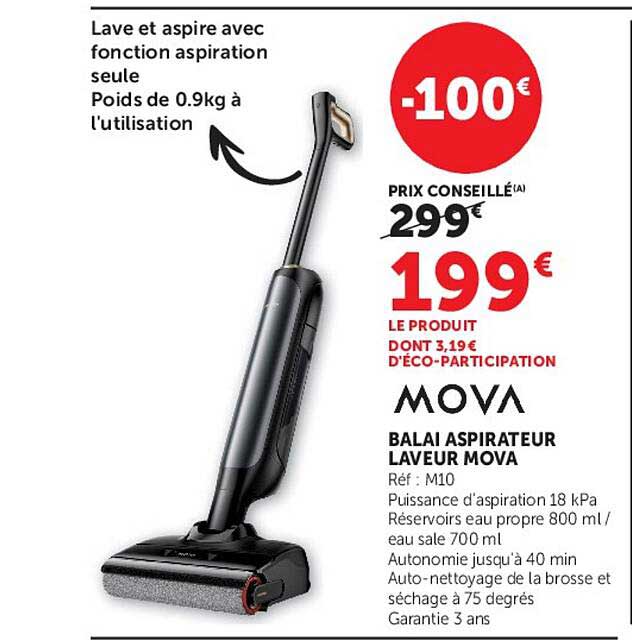 BALAI ASPIRATEUR LAVEUR MOVA