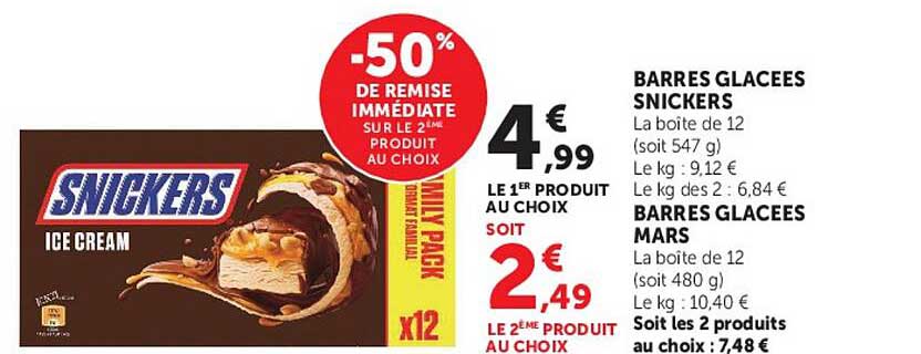 BARRES GLACEES SNICKERS
