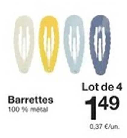 Barrettes 100 % métal