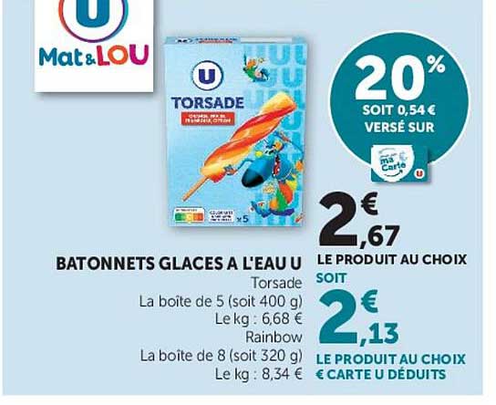 BATONNETS GLACES A L'EAU U