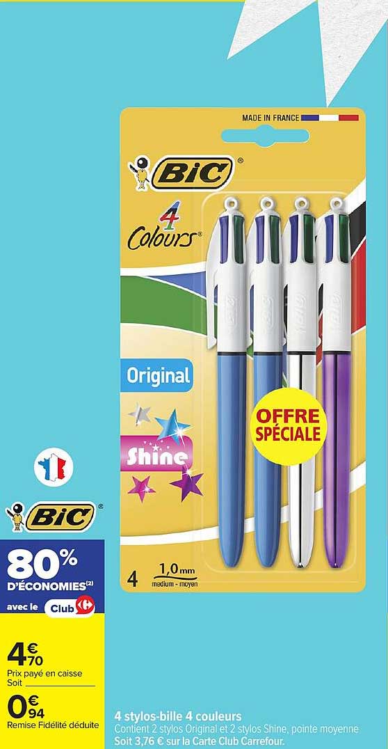 BIC 4 Couleurs Shine