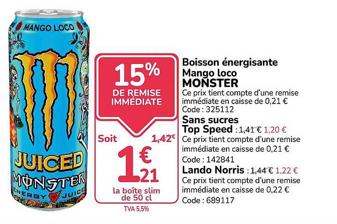 Boisson énergisante Mango loco MONSTER