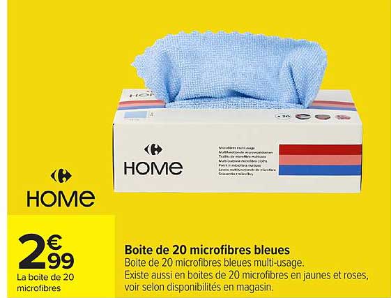 Boite de 20 microfibres bleues