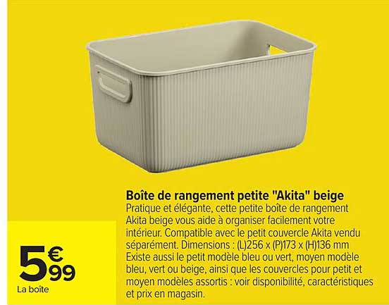 Boîte de rangement petite "Akita" beige