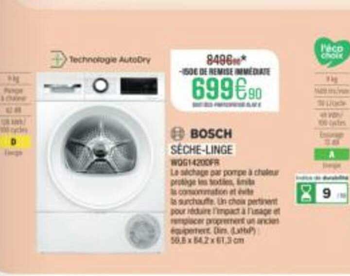 BOSCH SÈCHE-LINGE WQG1420DFR