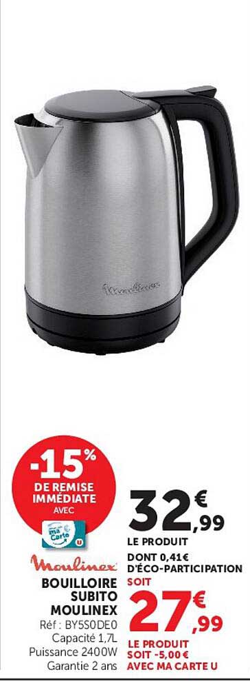 BOUILLOIRE SUBITO MOULINEX