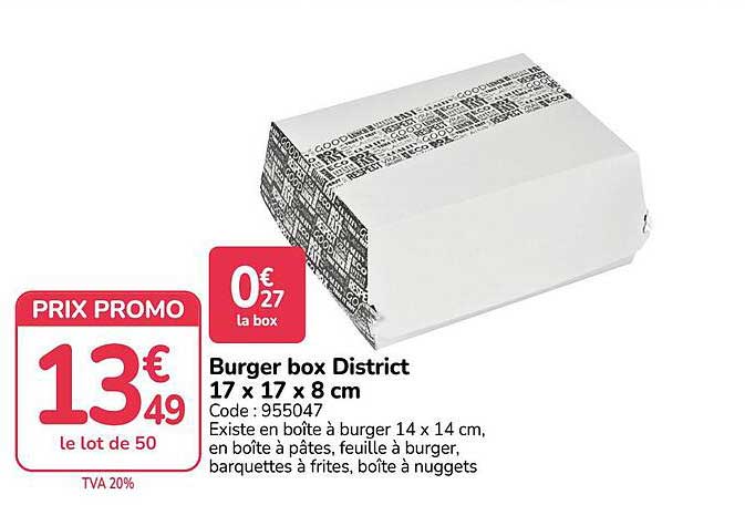 Burger box District 17 x 17 x 8 cm