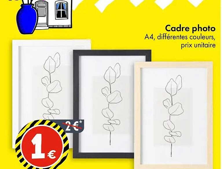 Cadre photo A4, différentes couleurs, prix unitaire