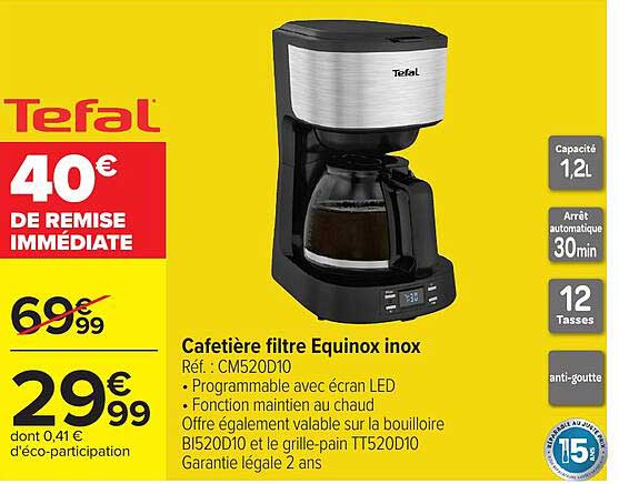 Cafetière filtre Equinox inox