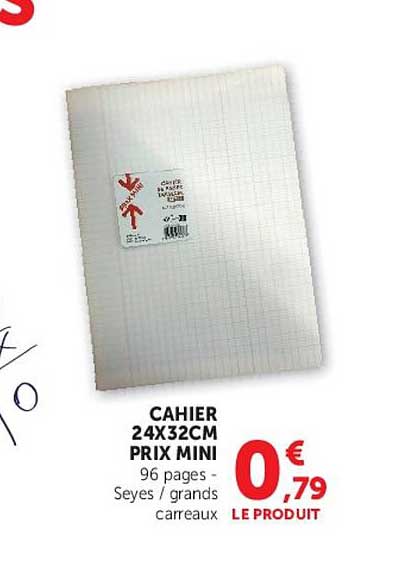 CAHIER 24X32CM PRIX MINI