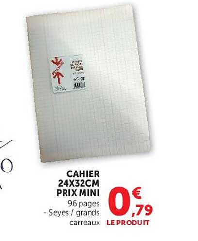 CAHIER 24X32CM PRIX MINI