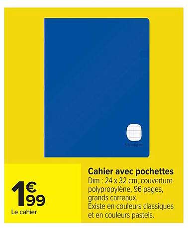 Cahier avec pochettes