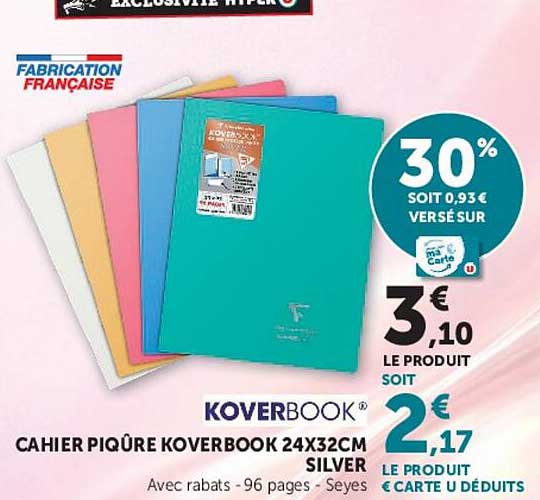 Cahier piqué Koverbook 24x32cm Silver