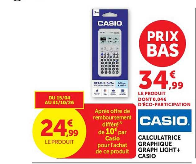 CALCULATRICE GRAPHIQUE GRAPH LIGHT+ CASIO