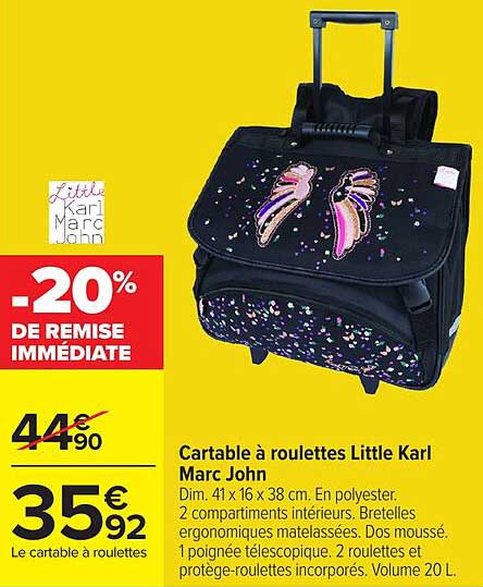 Cartable à roulettes Little Karl Marc John