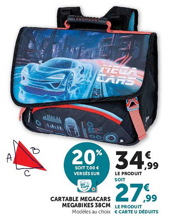 CARTABLE MEGACARS MEGABIKES 38CM