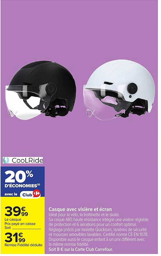 Casque avec visière et écran