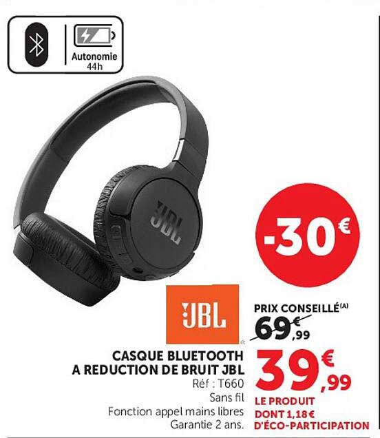 CASQUE BLUETOOTH A REDUCTION DE BRUIT JBL