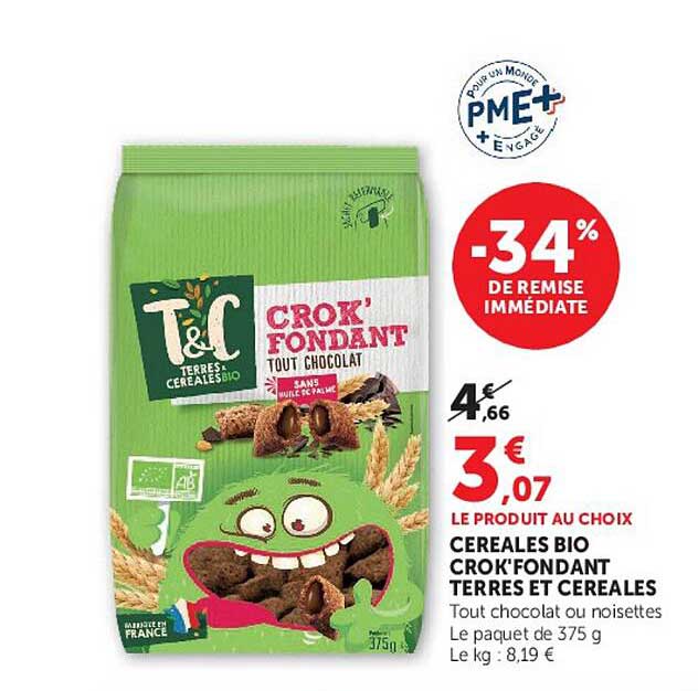 CEREALES BIO CROK'FONDANT TERRES ET CEREALES