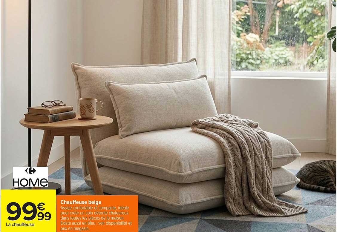 Chaiseuse beige