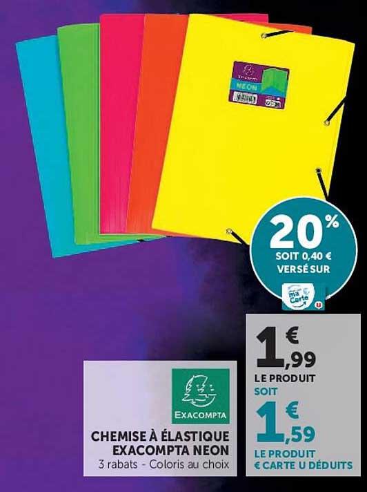 CHEMISE À ÉLASTIQUE EXACOMPTA NEON