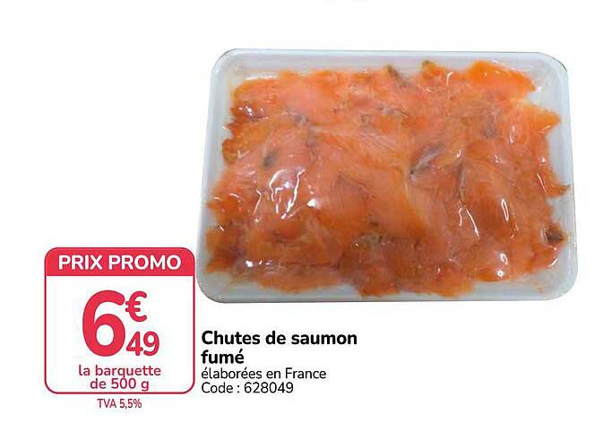 Chutes de saumon fumé élaborées en France Code : 628049