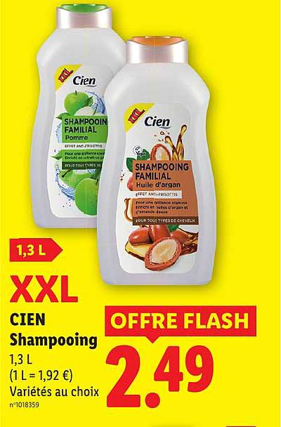 CIEN Shampooing 1,3 L (1 L = 1,92 €) Variétés au choix