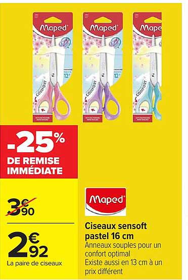 Ciseaux sanssoft pastel 16 cm