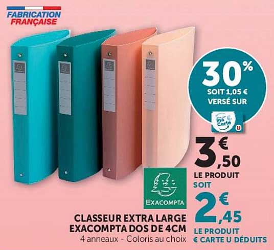 CLASSEUR EXTRA LARGE EXACOMPTA DOS DE 4CM