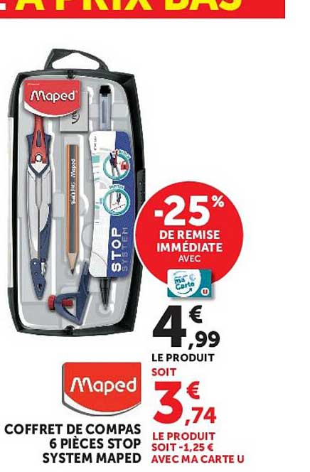 COFFRET DE COMPAS 6 PIÈCES STOP SYSTEM MAPED