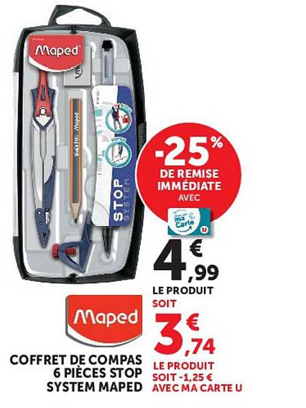 COFFRET DE COMPAS 6 PIÈCES STOP SYSTEM MAPED