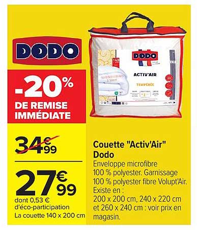 Couette "Activ'Air" Dodo
