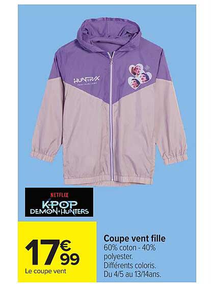 Coupe vent fille