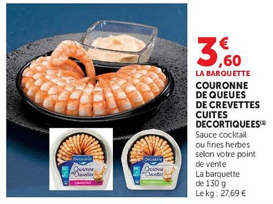 COURONNE DE QUEUES DE CREVETTES CUITES DECORTIQUEES(1)