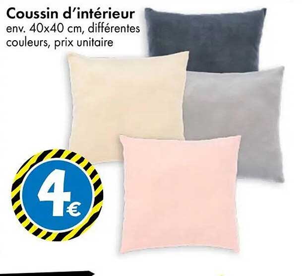 Coussin d’intérieur env. 40x40 cm, différentes couleurs, prix unitaire
