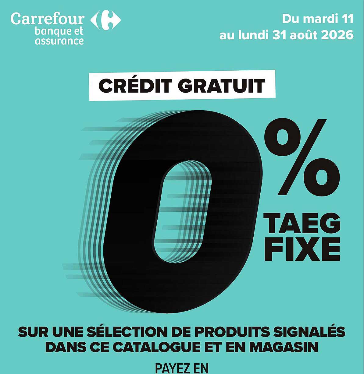 CRÉDIT GRATUIT 0% TAEG FIXE