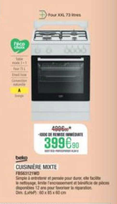 CUISINIÈRE MIXTE
