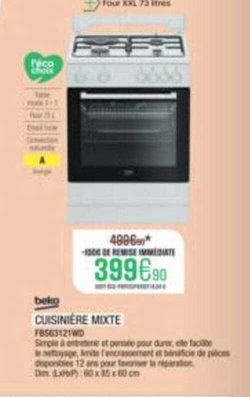 CUISINIÈRE MIXTE FBS63121WD