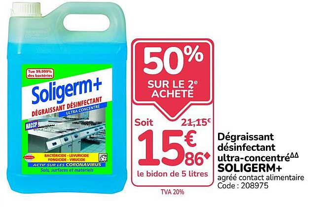 Dégraissant désinfectant ultra-concentré SOLIGERM+