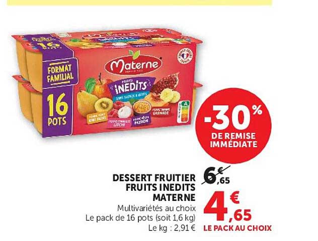 DESSERT FRUITIER FRUITS INEDITS MATERNE