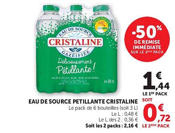 Eau de source pétillante Cristaline