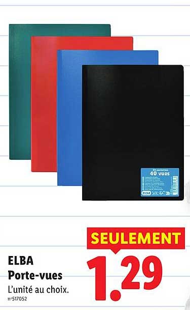 ELBA Porte-vues. L’unité au choix.