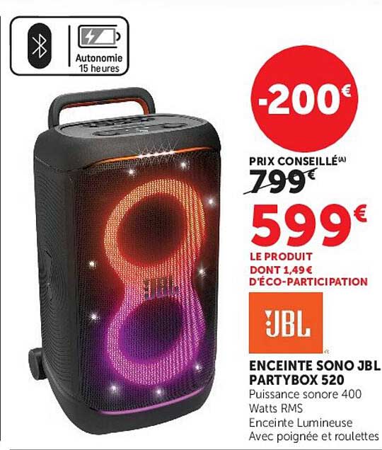 ENCEINTE SONO JBL PARTYBOX 520