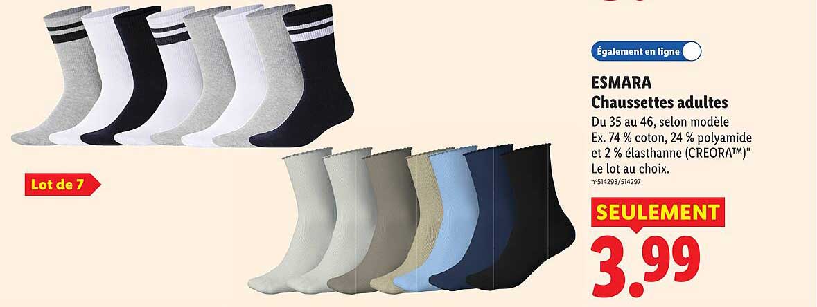 ESMARA Chaussettes adultes