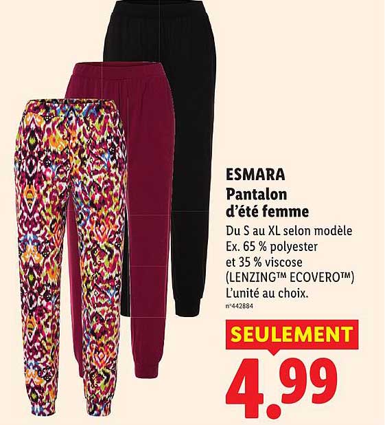 ESMARA Pantalon d’été femme