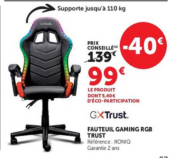 FAUTEUIL GAMING RGB TRUST