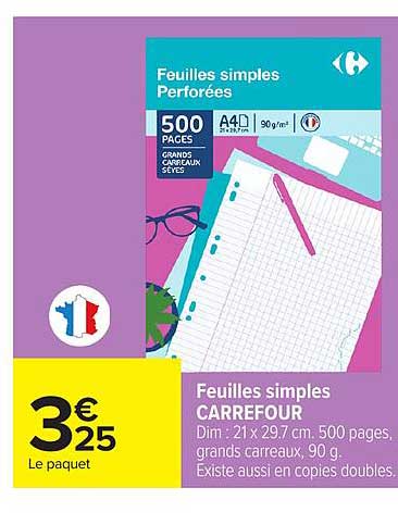 Feuilles simples CARREFOUR